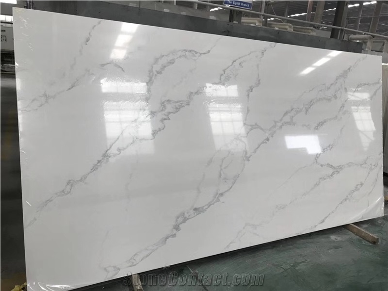 Chinese Calacatta Quartz Stone Slab