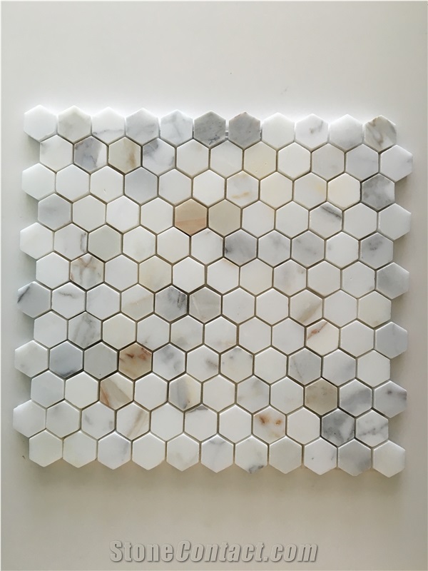 Hexagon Calacatta Mosaic Marble Mosaic