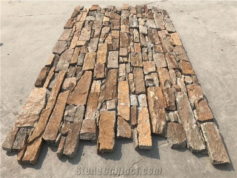 Rusty Cement Culture Stone Yellow Slate Panel