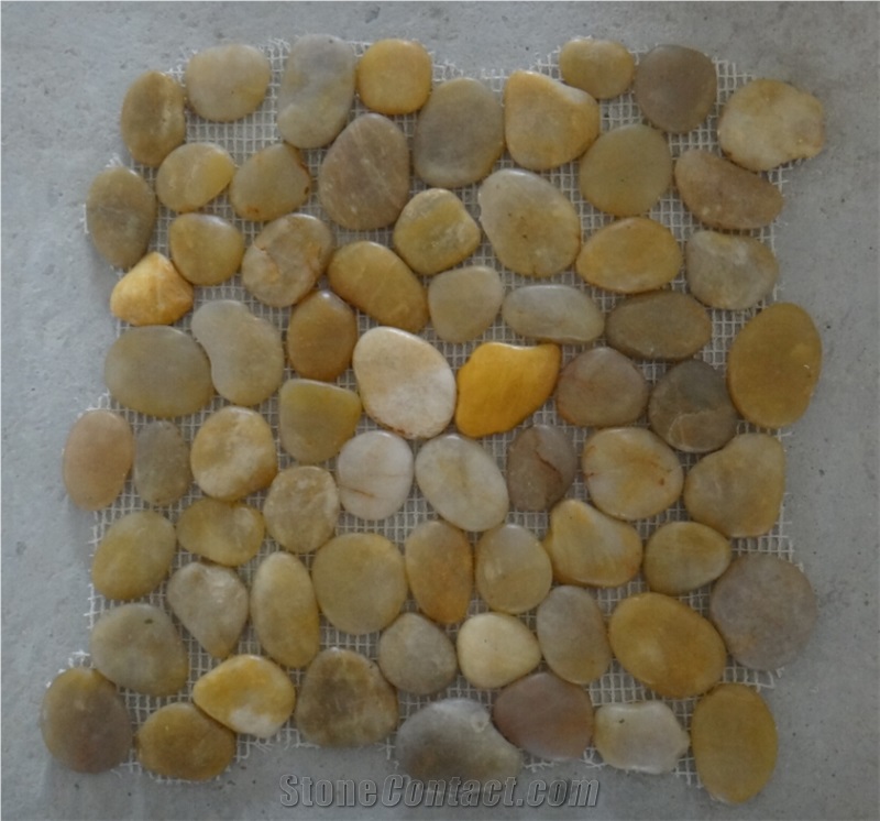 Yellow Pebbles Mosaic Used for Wall and Floor