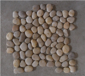 Yellow Pebbles Mosaic Used for Wall and Floor