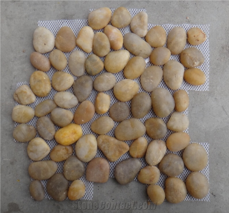 Yellow Pebbles Mosaic Used for Wall and Floor