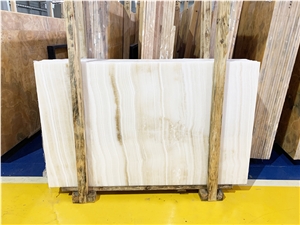 Backlit Vanila White Tiger Onyx for Walling Tiles