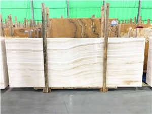 Backlit Vanila White Tiger Onyx for Walling Tiles