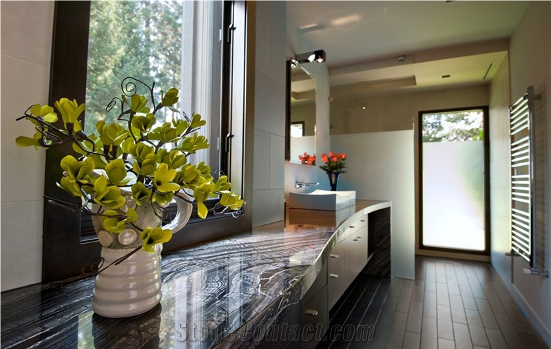 Black Ancient Wood Marble Countertop