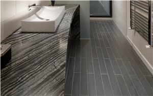 Black Ancient Wood Marble Countertop