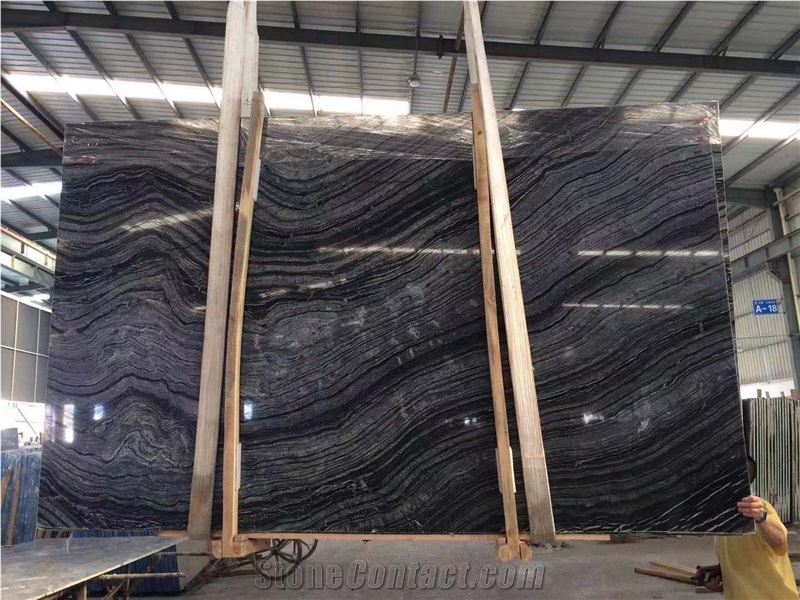 Black Ancient Wood Marble Countertop