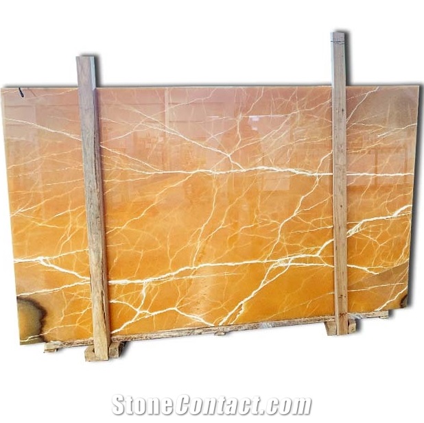 Mexico Yellow Color Polished 1.8 cm Orange Onyx