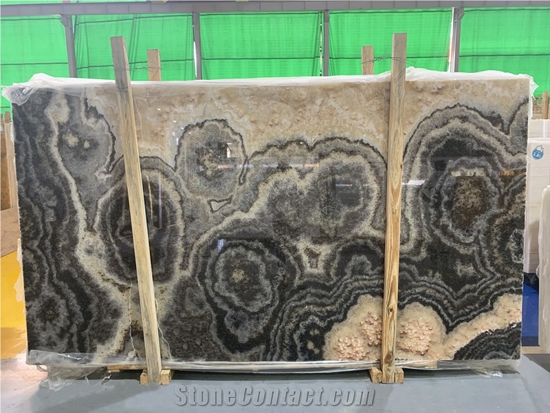 Polished Black Onyx Slabs for Book Match