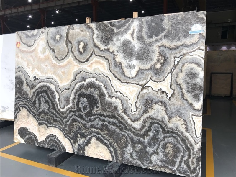Polished Black Onyx Slabs for Book Match
