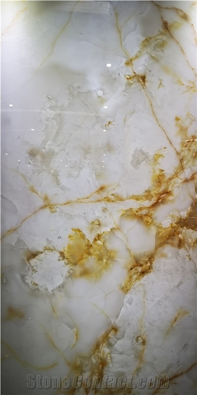 Good Quality Golden White Onyx Slab for Home Decor