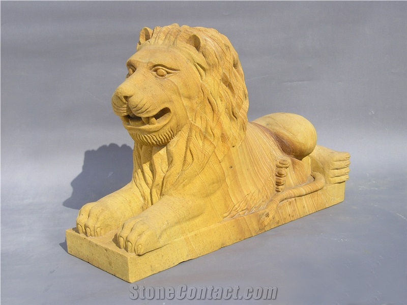 Sandstone Lion Sculptures Animal Stone Statues