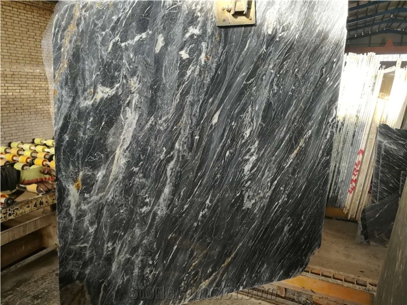 Wavy Black Marble Blocks