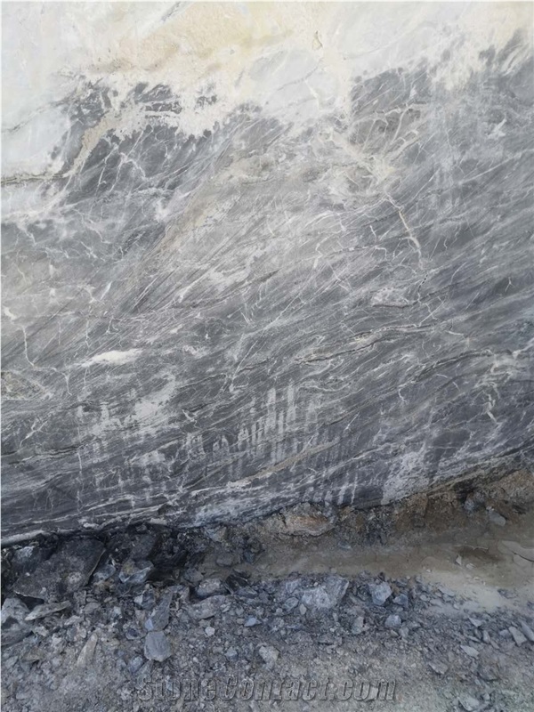 Wavy Black Marble Blocks