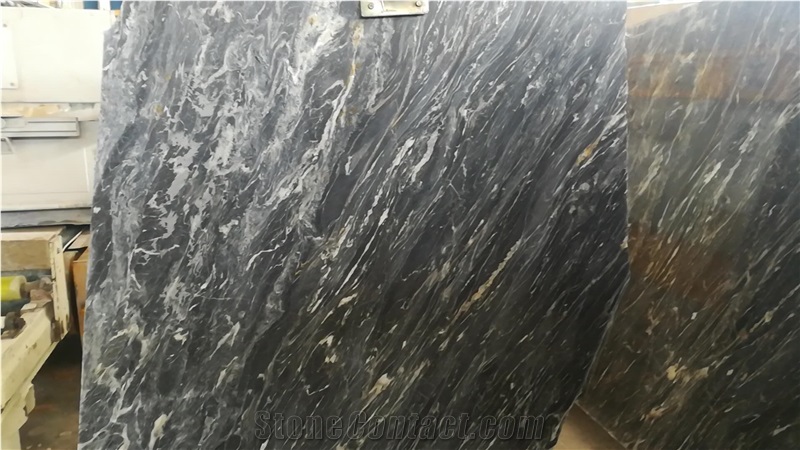 Wavy Black Marble Blocks