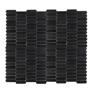 China Nero Marquina Elongated Hexagon Mosaic Tile