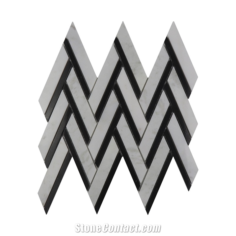 Mix Color New Herringbone Mosaic Tile Bathroom