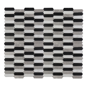 Nero Marquina Elongated Hexagon Mosaic Tile