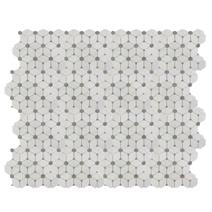 White Irregular Marble Mosaic Tile for Bathroom