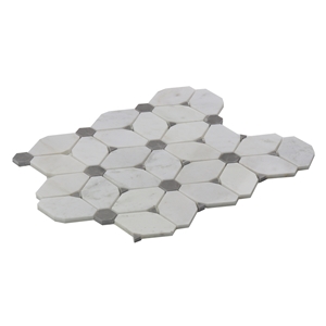 White Irregular Marble Mosaic Tile for Bathroom