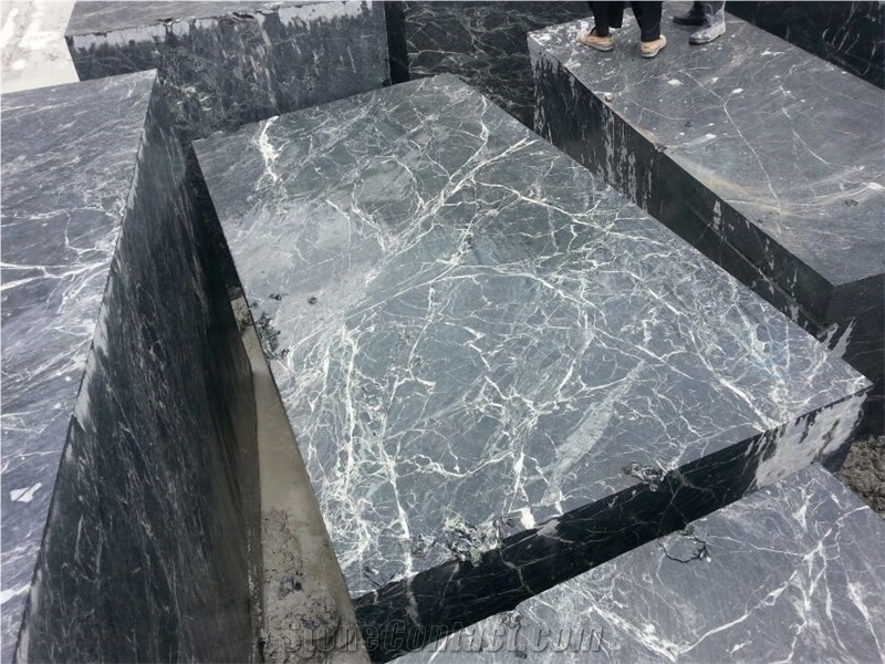 Spider Green Marble Block