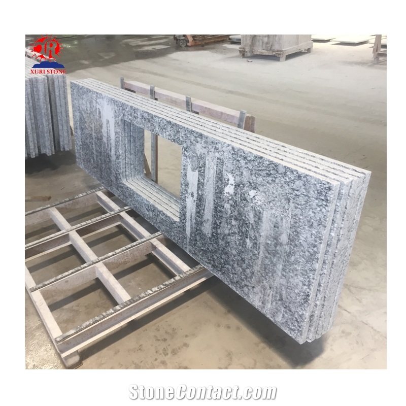 Grey Polished Spray White Granite Countertop
