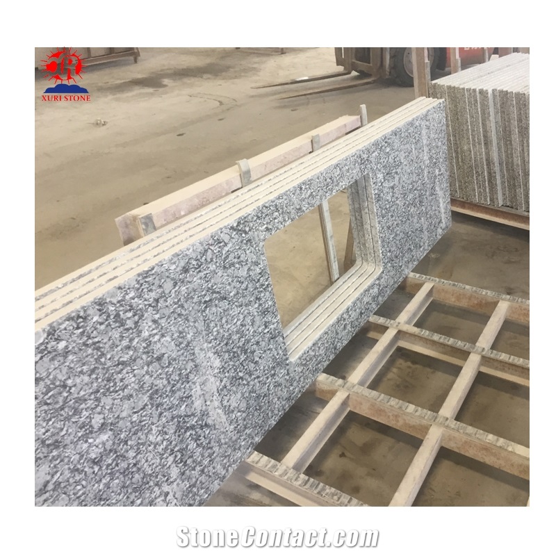 Grey Polished Spray White Granite Countertop