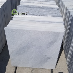 Bush Hammered White Quartzite Outdoor Stone Tiles