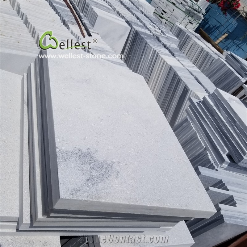 Bush Hammered White Quartzite Outdoor Stone Tiles