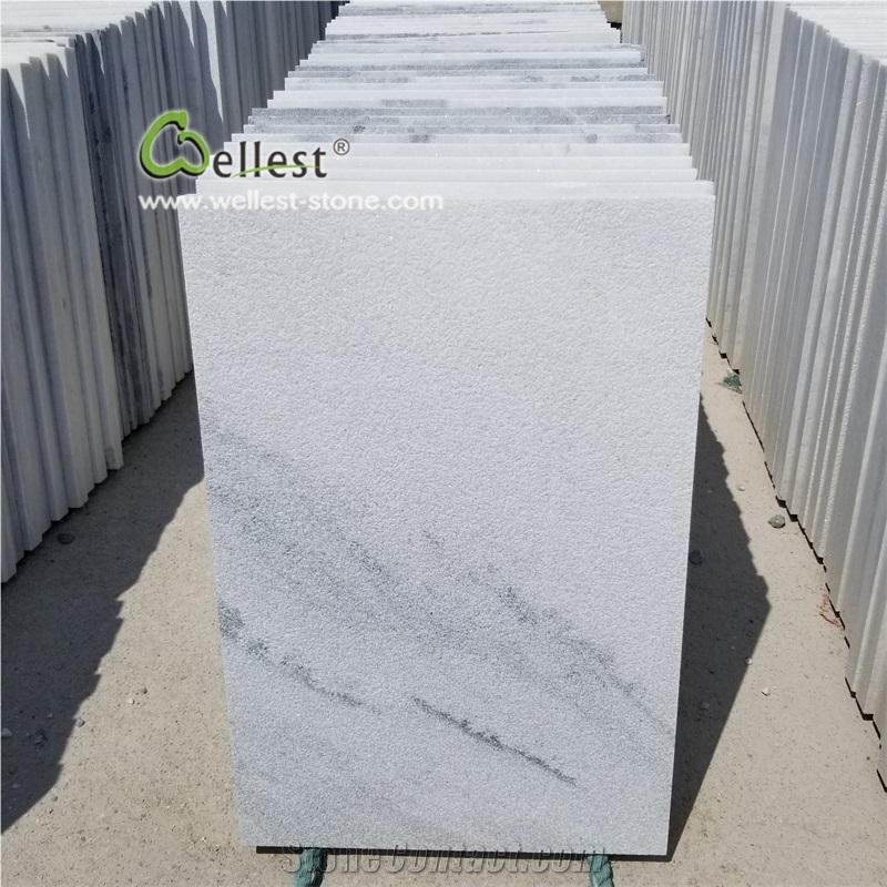 Bush Hammered White Quartzite Outdoor Stone Tiles