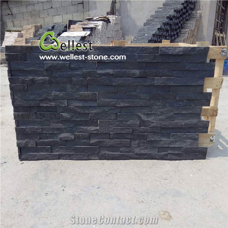 China Black Quartzite Cultured Ledge Stone