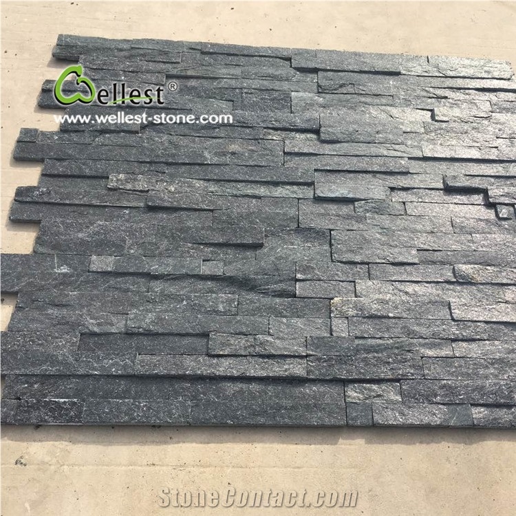 China Black Quartzite Cultured Ledge Stone
