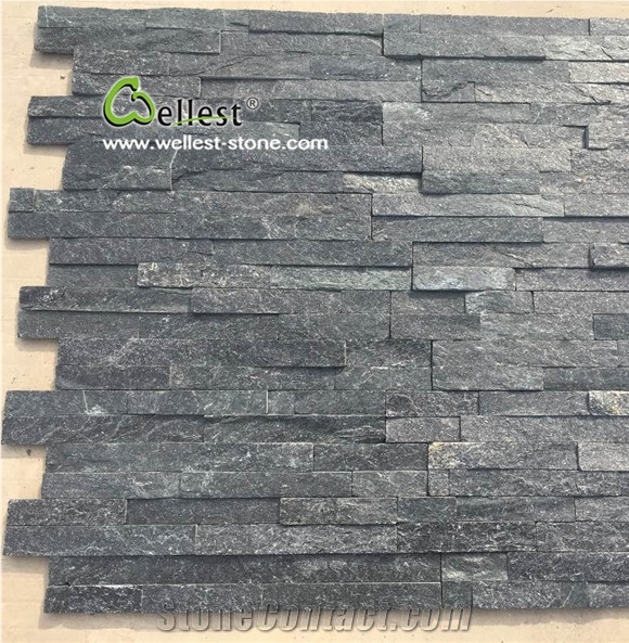 China Black Quartzite Cultured Ledge Stone