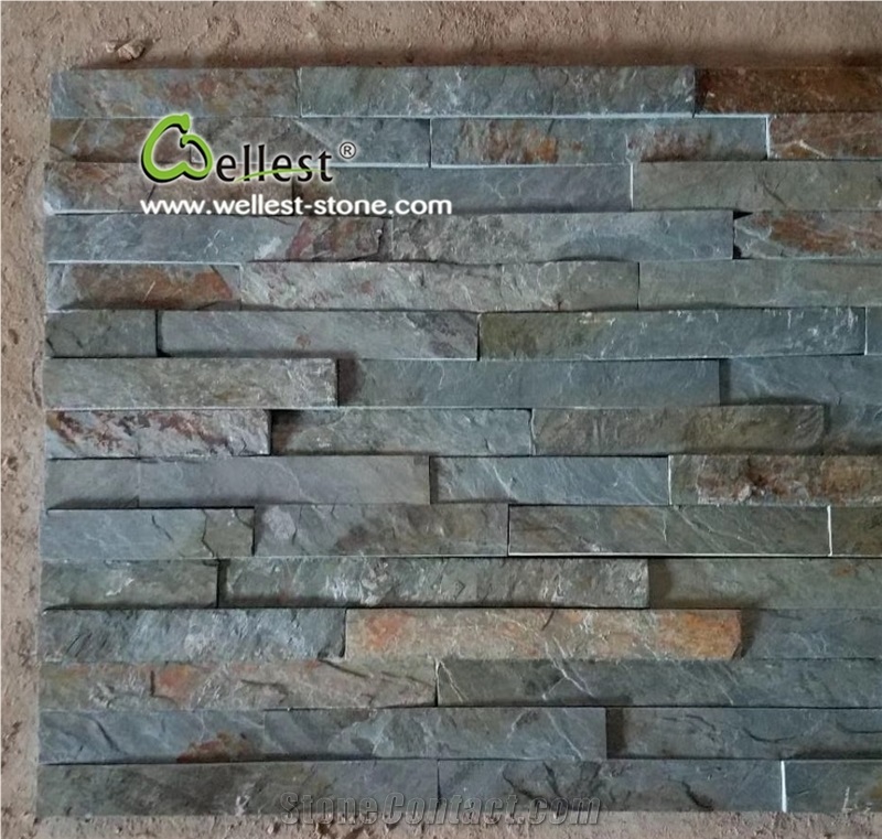 China Green Slate Cultured Stone Wall Cladding