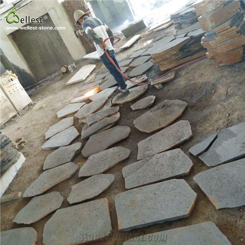 Irregular Basalt Grey Cobble Stone Paving