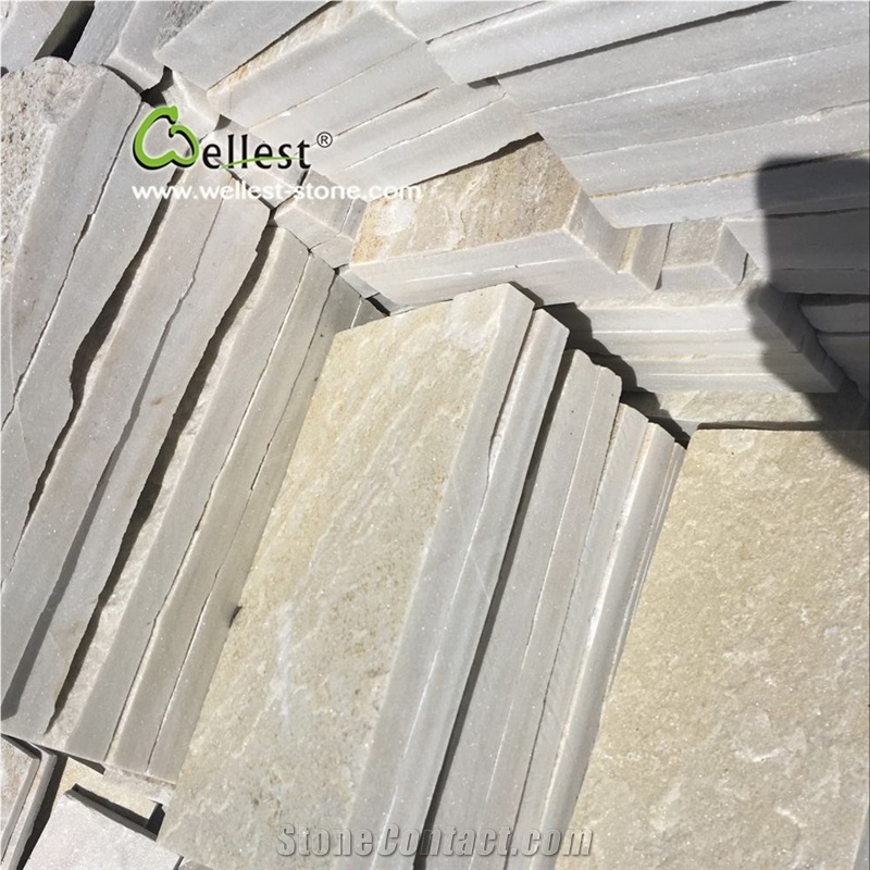White Quartzite Mushroom Stone for Wall Decoration