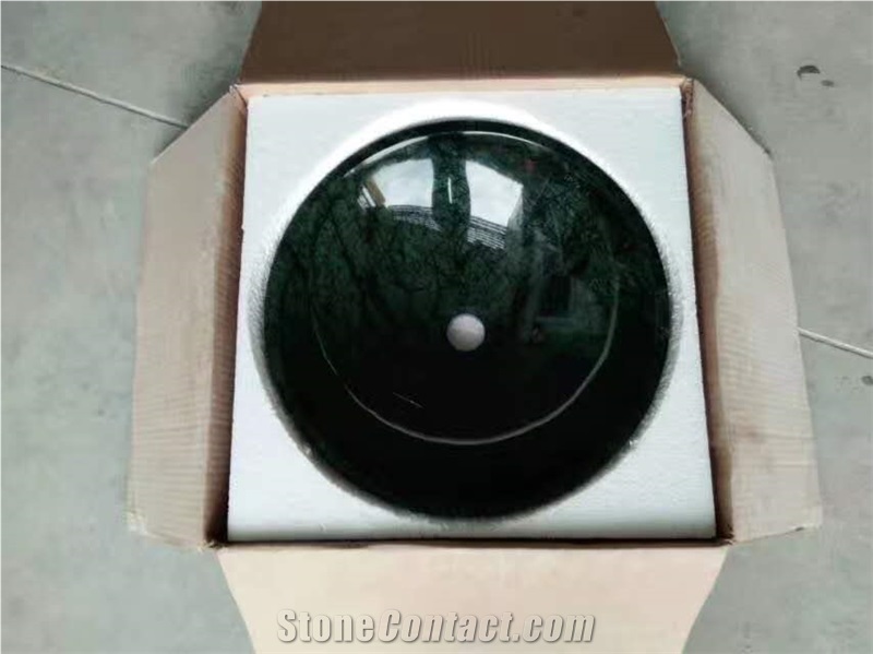 Green Marble Stone Wash Basins Round Bowls Sinks