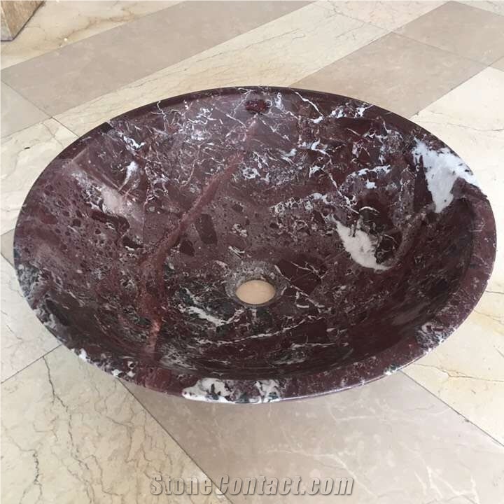 Rosso Lavento Marble Basins Kitchen Sinks