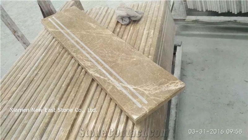 Interior Light Emperador Marble Anti Slip Stair