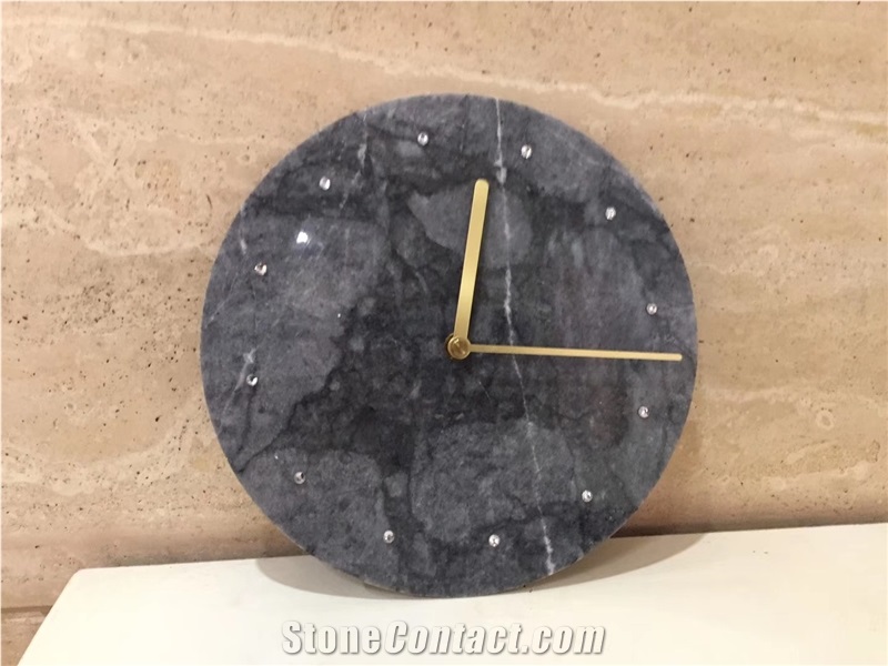 Cheap Marble Clock Wall for Home Decoration