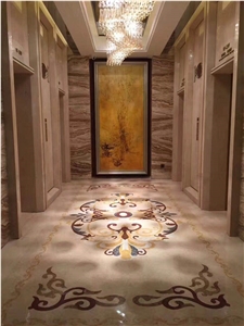 Marble Pattern Flower Waterjet Stone Mosaic