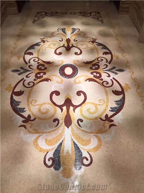 Marble Pattern Flower Waterjet Stone Mosaic