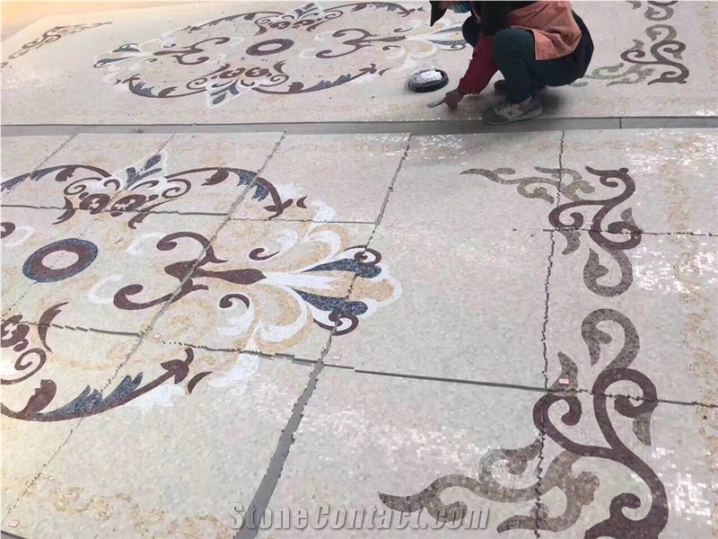 Marble Pattern Flower Waterjet Stone Mosaic
