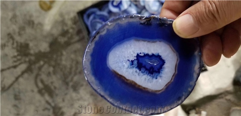 Round Square Shape White Marble Cup Coaster