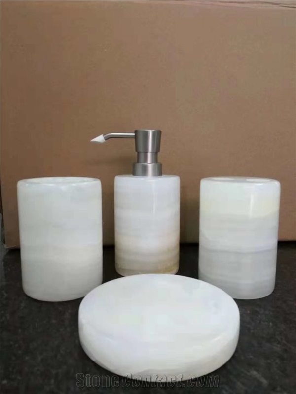 Shampoo Bottles Marble Bathroom Accessories Set
