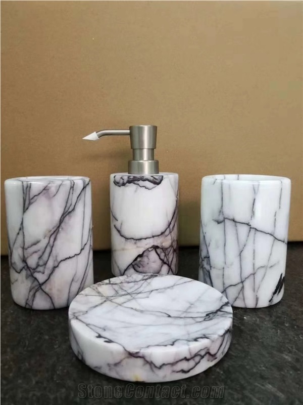 Shampoo Bottles Marble Bathroom Accessories Set