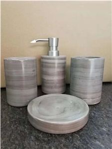 Shampoo Bottles Marble Bathroom Accessories Set