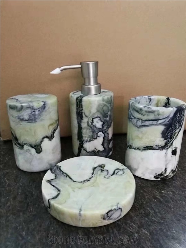 Shampoo Bottles Marble Bathroom Accessories Set