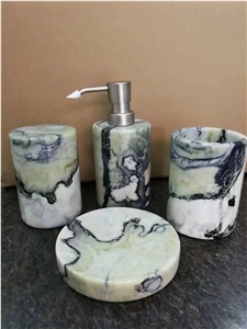 Shampoo Bottles Marble Bathroom Accessories Set
