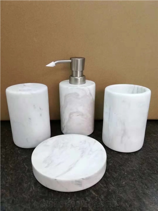 Shampoo Bottles Marble Bathroom Accessories Set